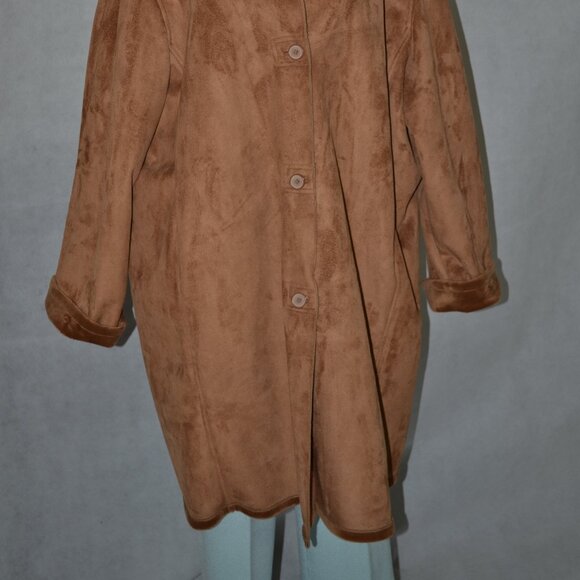 OUTDOOOR  ELEMENTS RUST FOUR BUTTON SUEDE COAT  ? ( SEE DESCRIPTION ) - Picture 5 of 7
